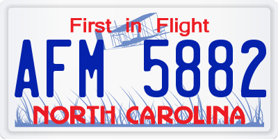 NC license plate AFM5882