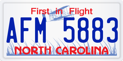 NC license plate AFM5883