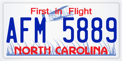 NC license plate AFM5889