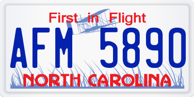 NC license plate AFM5890
