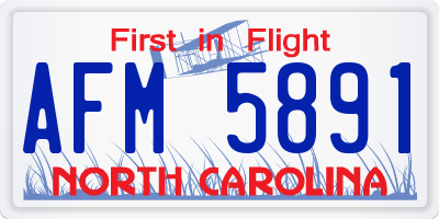 NC license plate AFM5891