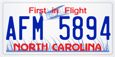 NC license plate AFM5894