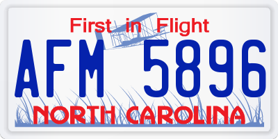 NC license plate AFM5896