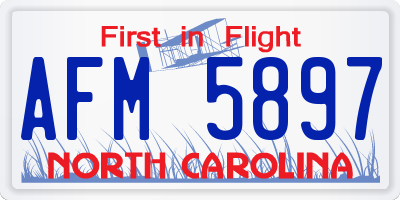 NC license plate AFM5897