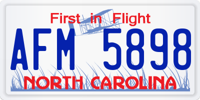 NC license plate AFM5898