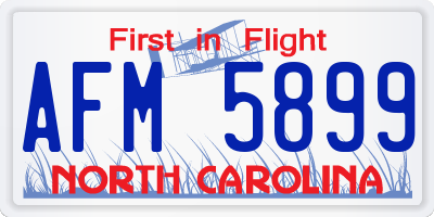 NC license plate AFM5899