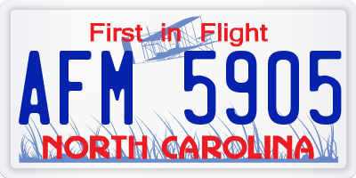 NC license plate AFM5905