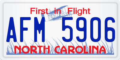 NC license plate AFM5906