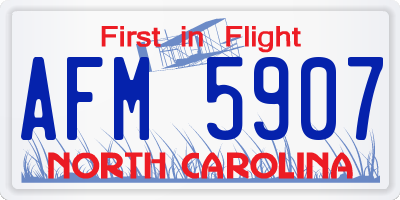 NC license plate AFM5907