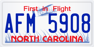 NC license plate AFM5908