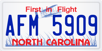 NC license plate AFM5909