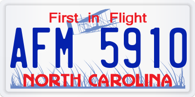 NC license plate AFM5910