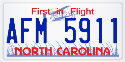 NC license plate AFM5911