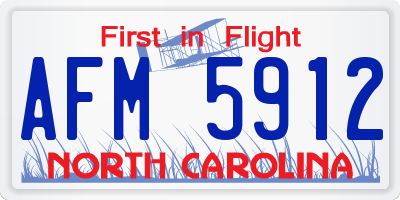 NC license plate AFM5912