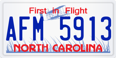 NC license plate AFM5913