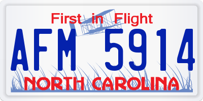 NC license plate AFM5914