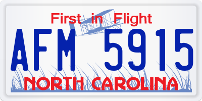 NC license plate AFM5915