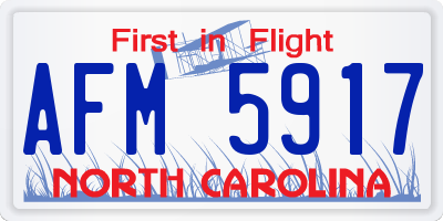 NC license plate AFM5917