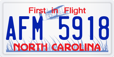 NC license plate AFM5918