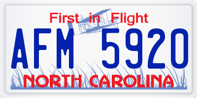 NC license plate AFM5920