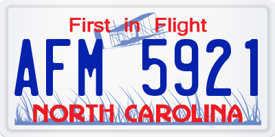 NC license plate AFM5921