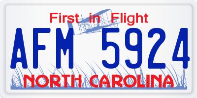 NC license plate AFM5924