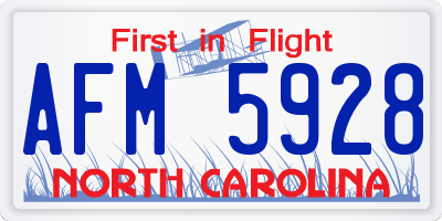 NC license plate AFM5928