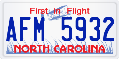 NC license plate AFM5932