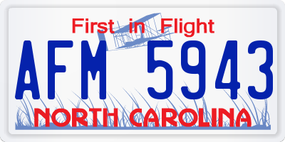 NC license plate AFM5943
