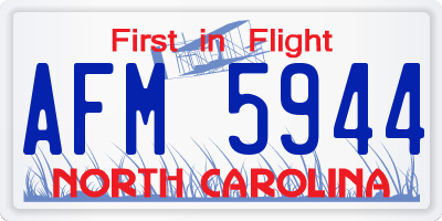 NC license plate AFM5944