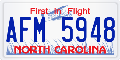 NC license plate AFM5948