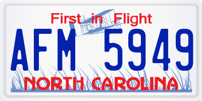 NC license plate AFM5949