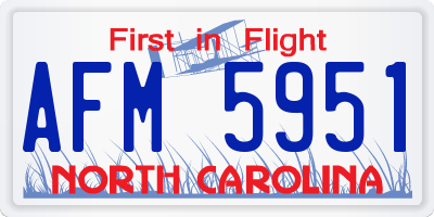 NC license plate AFM5951