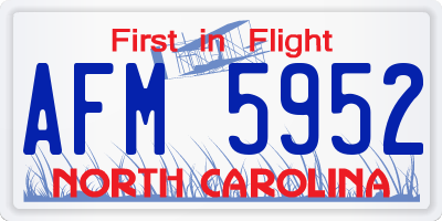 NC license plate AFM5952