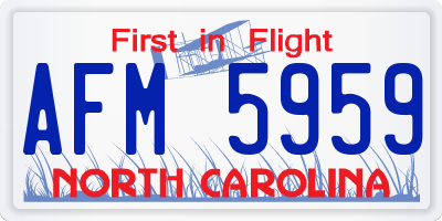 NC license plate AFM5959