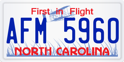 NC license plate AFM5960