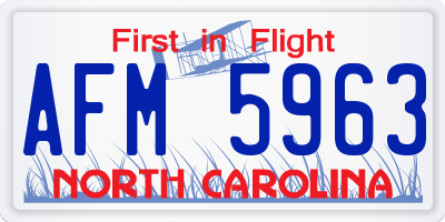 NC license plate AFM5963