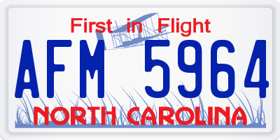 NC license plate AFM5964