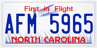 NC license plate AFM5965