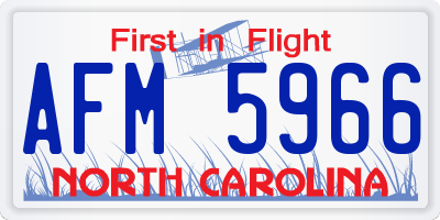 NC license plate AFM5966
