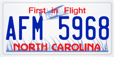 NC license plate AFM5968