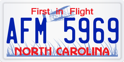 NC license plate AFM5969