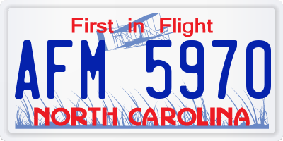 NC license plate AFM5970