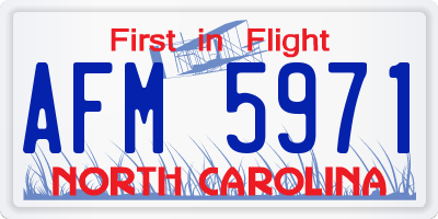 NC license plate AFM5971