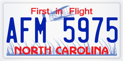 NC license plate AFM5975