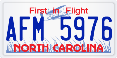 NC license plate AFM5976