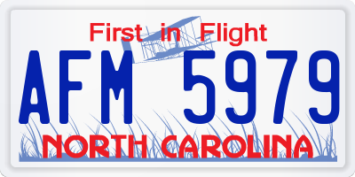 NC license plate AFM5979