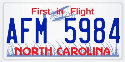 NC license plate AFM5984