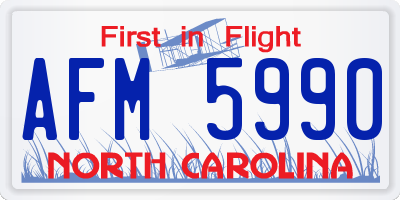 NC license plate AFM5990