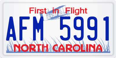 NC license plate AFM5991